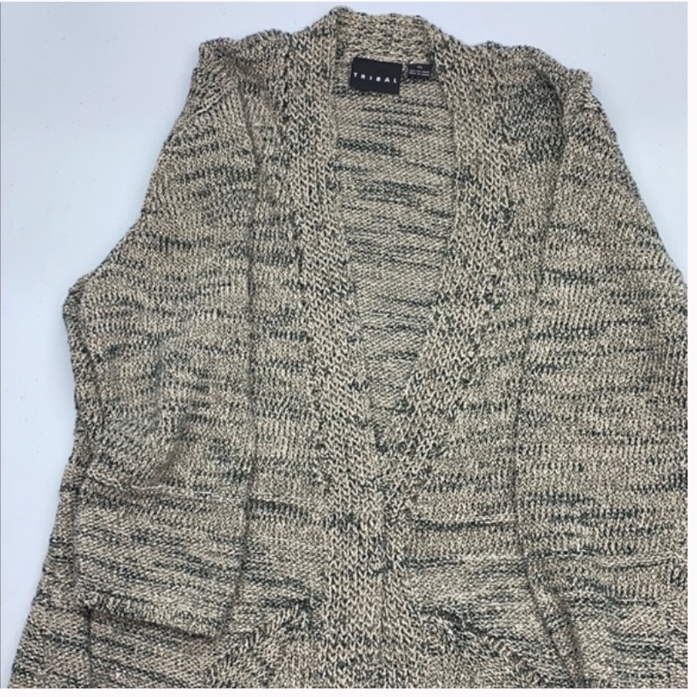TAN/GRN Tribal Cardigan  Winter Sale